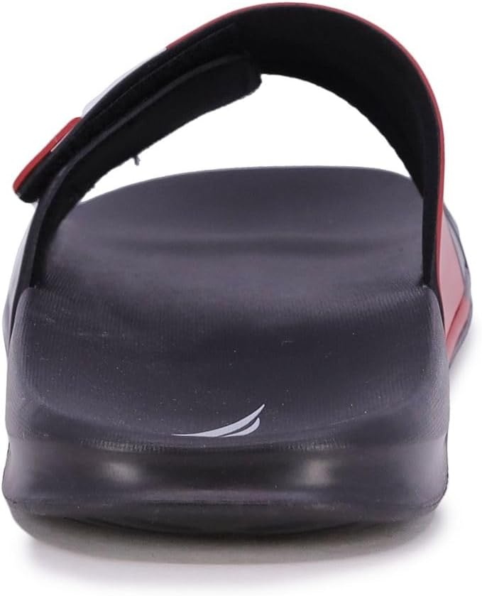 image:imageNautica Mens Athletic Slide Sandal Adjustable Straps Comfort SlipOnBower 2blackWhiteRed