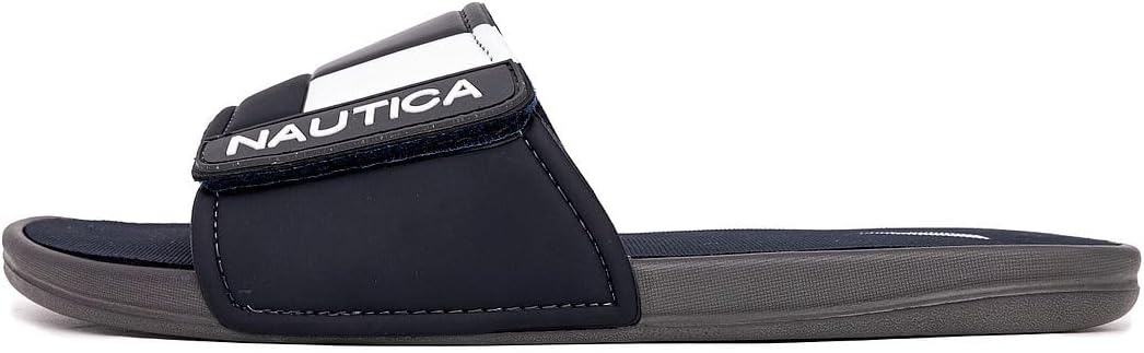 image:imageNautica Mens Athletic Slide Sandal Adjustable Straps Comfort SlipOnGrey