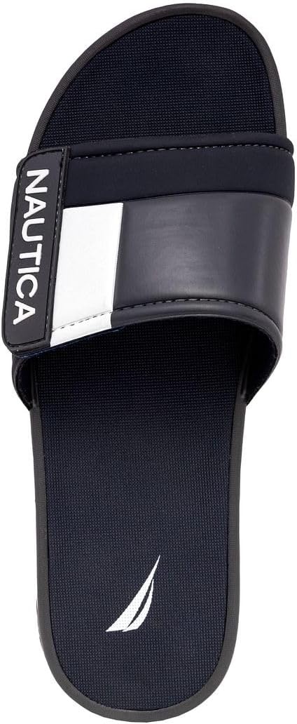 image:imageNautica Mens Athletic Slide Sandal Adjustable Straps Comfort SlipOnGrey