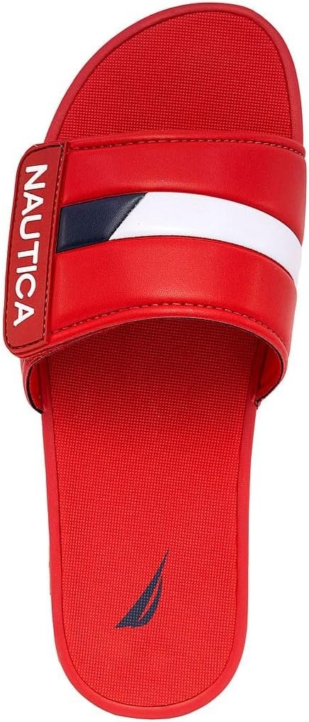 image:imageNautica Mens Athletic Slide Sandal Adjustable Straps Comfort SlipOnRed