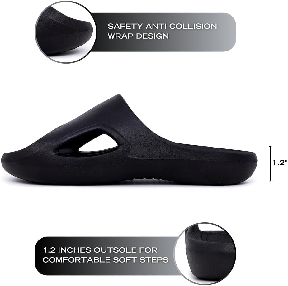image:imageNautica Mens Athletic Slides Sport Shower Sandals for Indoor amp Outdoor Lightweight Durable and ComfortableBlack