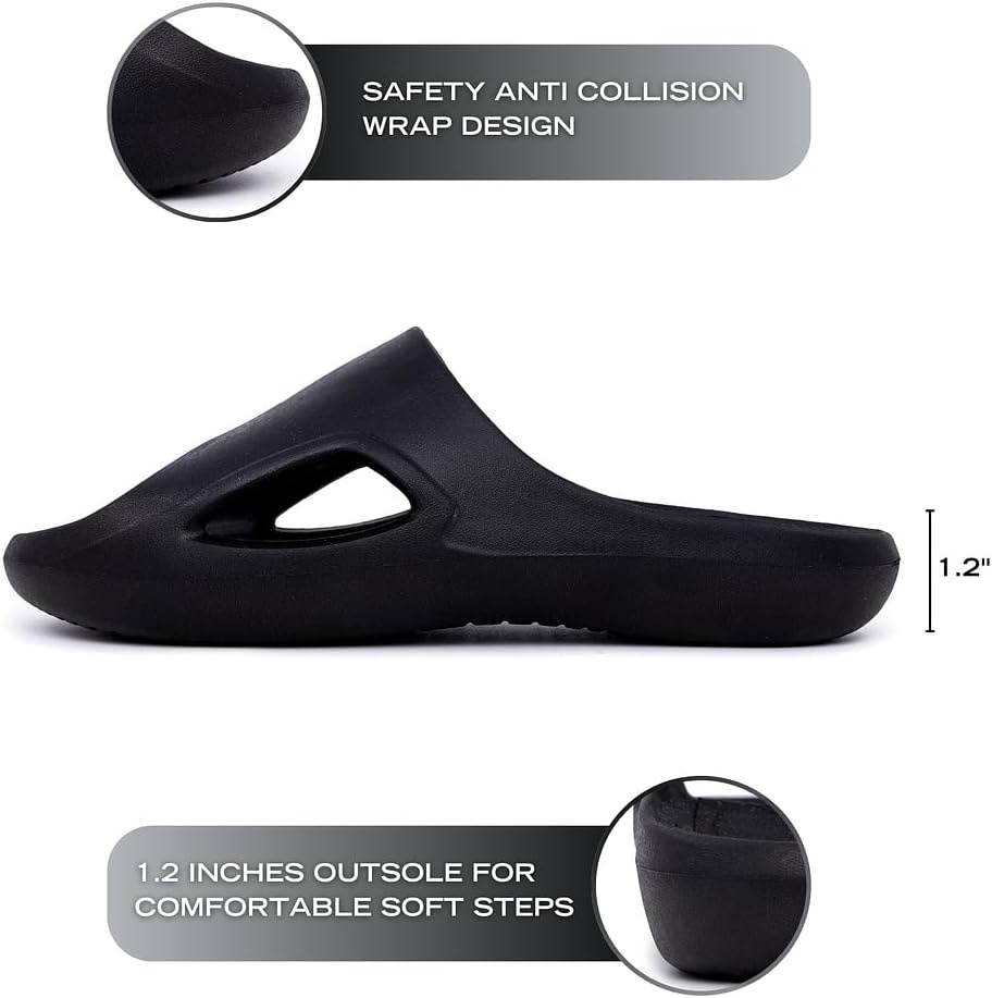 image:imageNautica Mens Athletic Slides Sport Shower Sandals for Indoor amp Outdoor Lightweight Durable and ComfortableBlack Charcoal