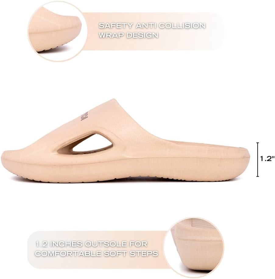 image:imageNautica Mens Athletic Slides Sport Shower Sandals for Indoor amp Outdoor Lightweight Durable and ComfortableKhaki