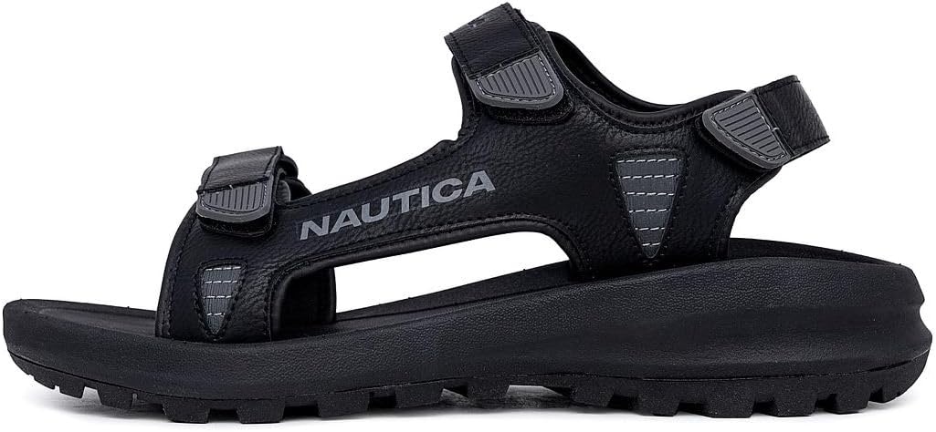 image:imageNautica Mens Athletic Sport Sandals Adjustable Strap Comfortable OpenToe Hiking amp Walking Sandals with Cushioned SoleBlack