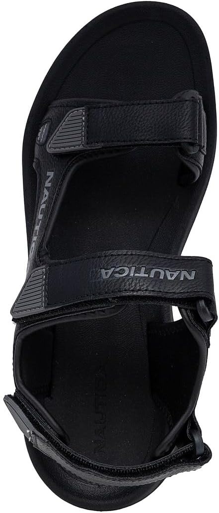 image:imageNautica Mens Athletic Sport Sandals Adjustable Strap Comfortable OpenToe Hiking amp Walking Sandals with Cushioned SoleBlack
