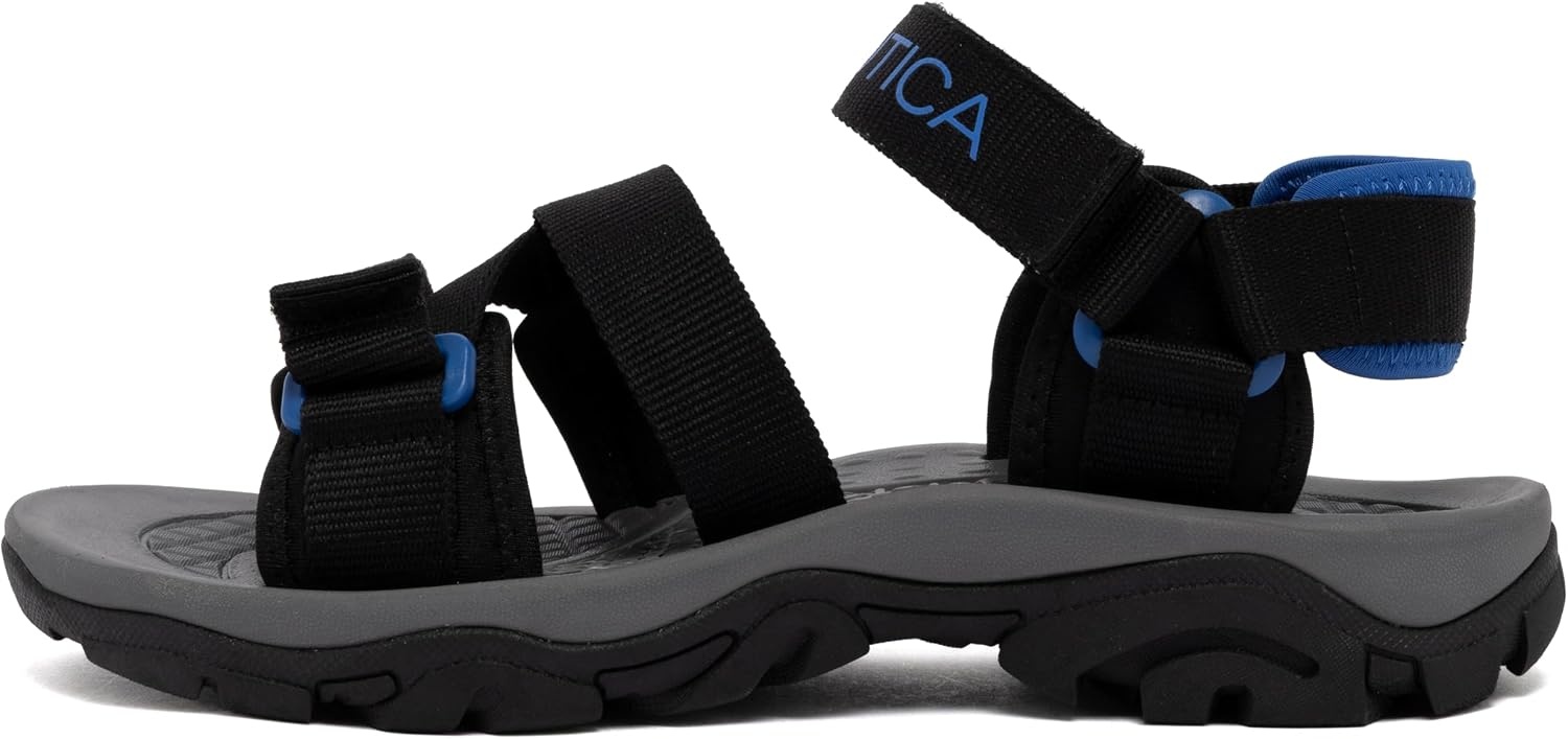 image:imageNautica Mens Athletic Sport Sandals Adjustable Strap Comfortable OpenToe Hiking amp Walking Sandals with Cushioned SoleBlack Royalbrayden