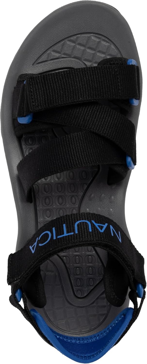 image:imageNautica Mens Athletic Sport Sandals Adjustable Strap Comfortable OpenToe Hiking amp Walking Sandals with Cushioned SoleBlack Royalbrayden