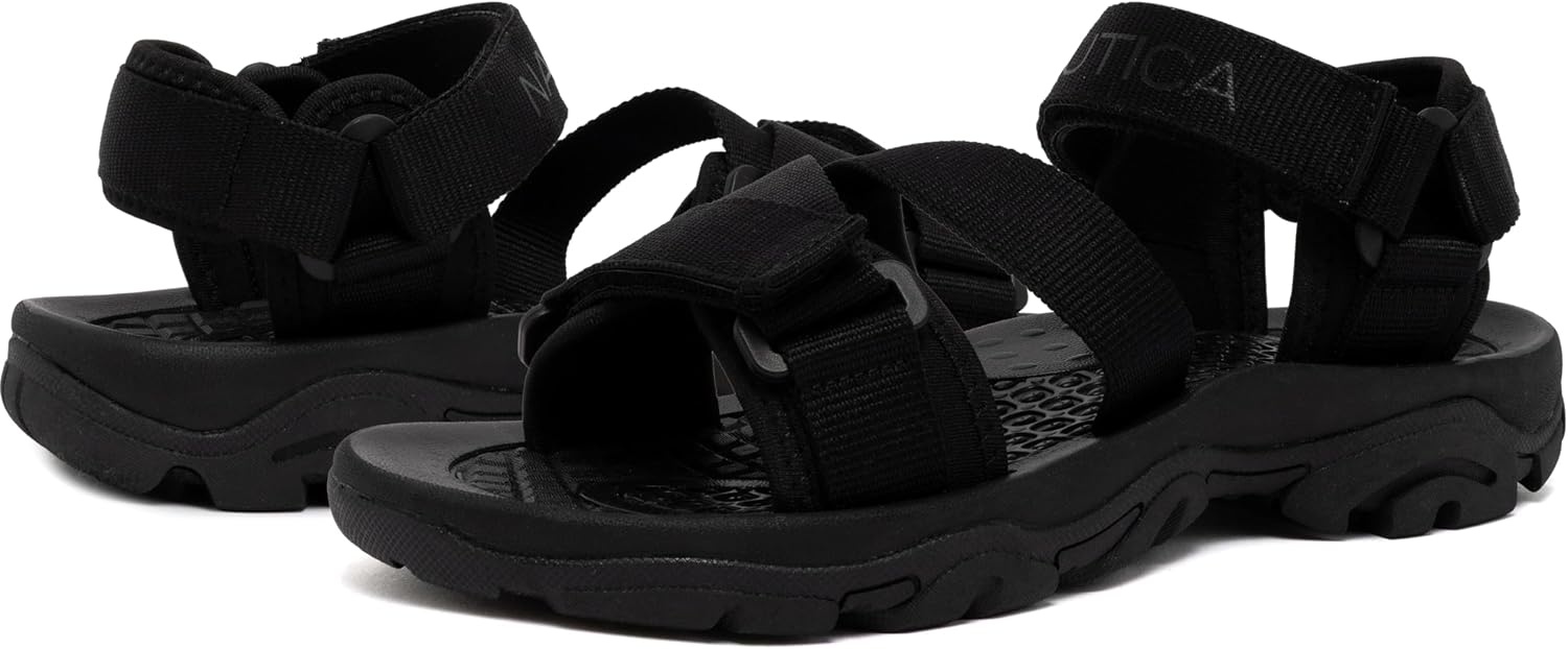 image:imageNautica Mens Athletic Sport Sandals Adjustable Strap Comfortable OpenToe Hiking amp Walking Sandals with Cushioned SoleBlackbrayden