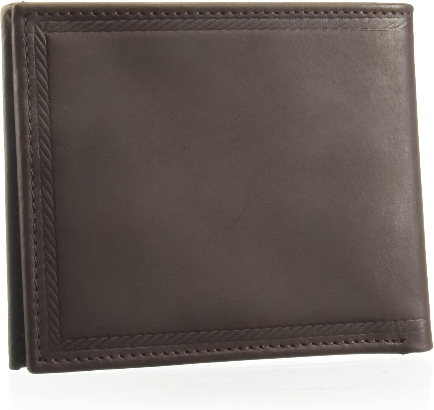 image:imageNautica Mens Bifold Leather Wallet RFID Blocking ID Window Card Slots Organization Durable StylishEmbossed Leather Brown