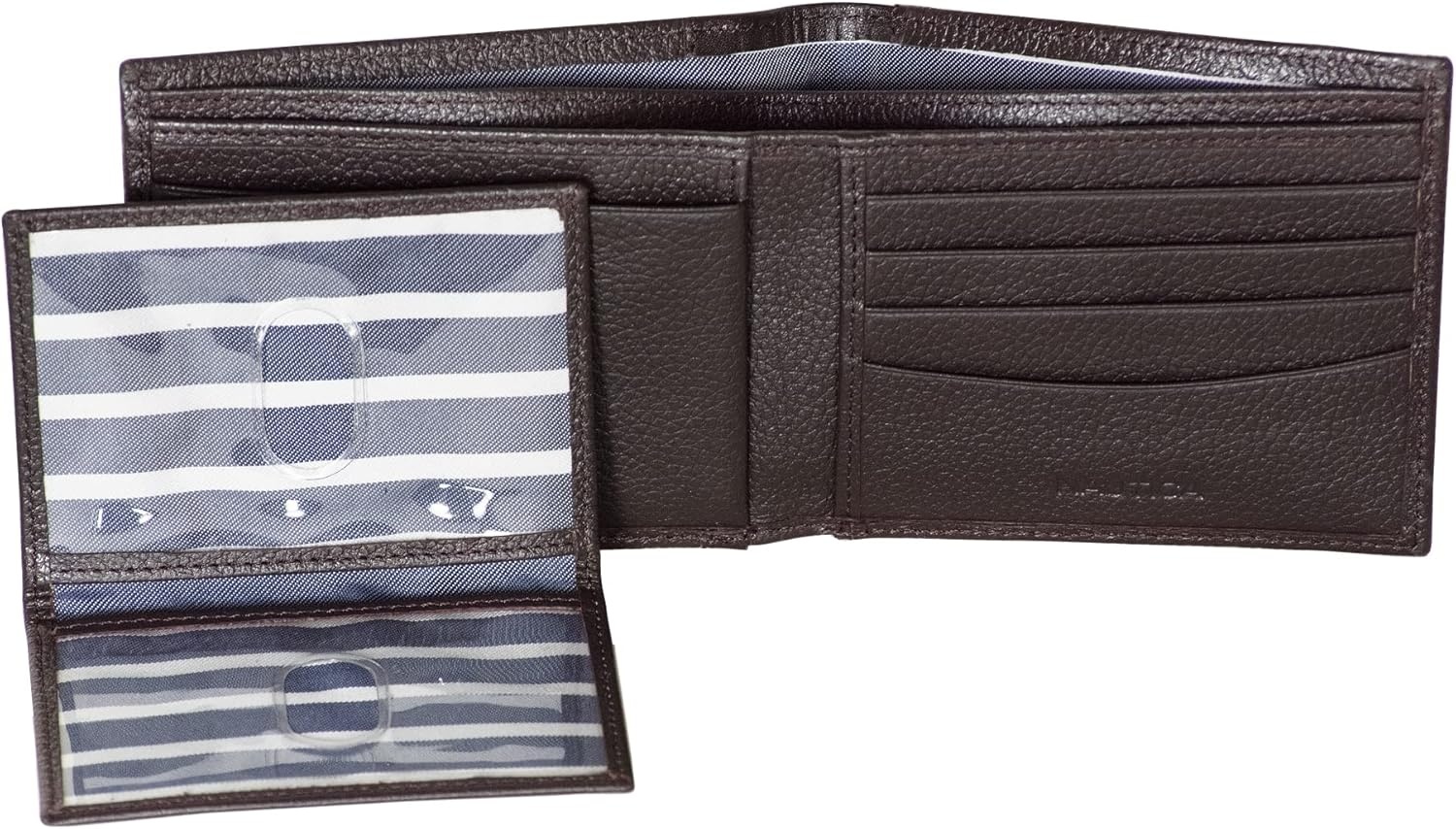 image:imageNautica Mens Bifold Leather Wallet RFID Blocking ID Window Card Slots Organization Durable StylishJClass Brown