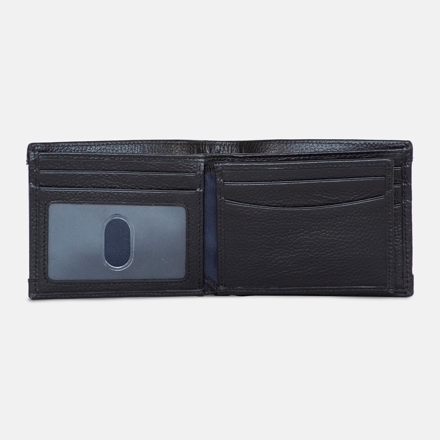 image:imageNautica Mens Bifold Leather Wallet RFID Blocking ID Window Card Slots Organization Durable StylishRubberLeather Black