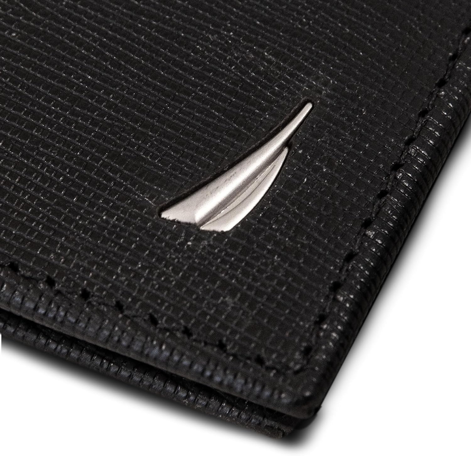 image:imageNautica Mens Bifold Leather Wallet RFID Blocking ID Window Card Slots Organization Durable StylishSaffiano Black