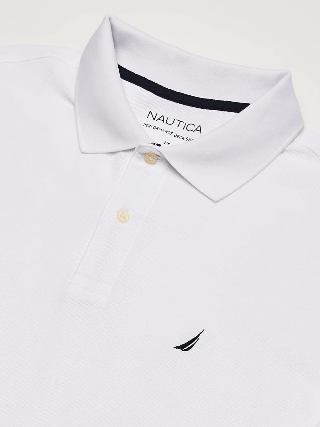image:imageNautica Mens Big and Tall Classic Fit Short Sleeve Solid Performance Deck Polo ShirtBright White