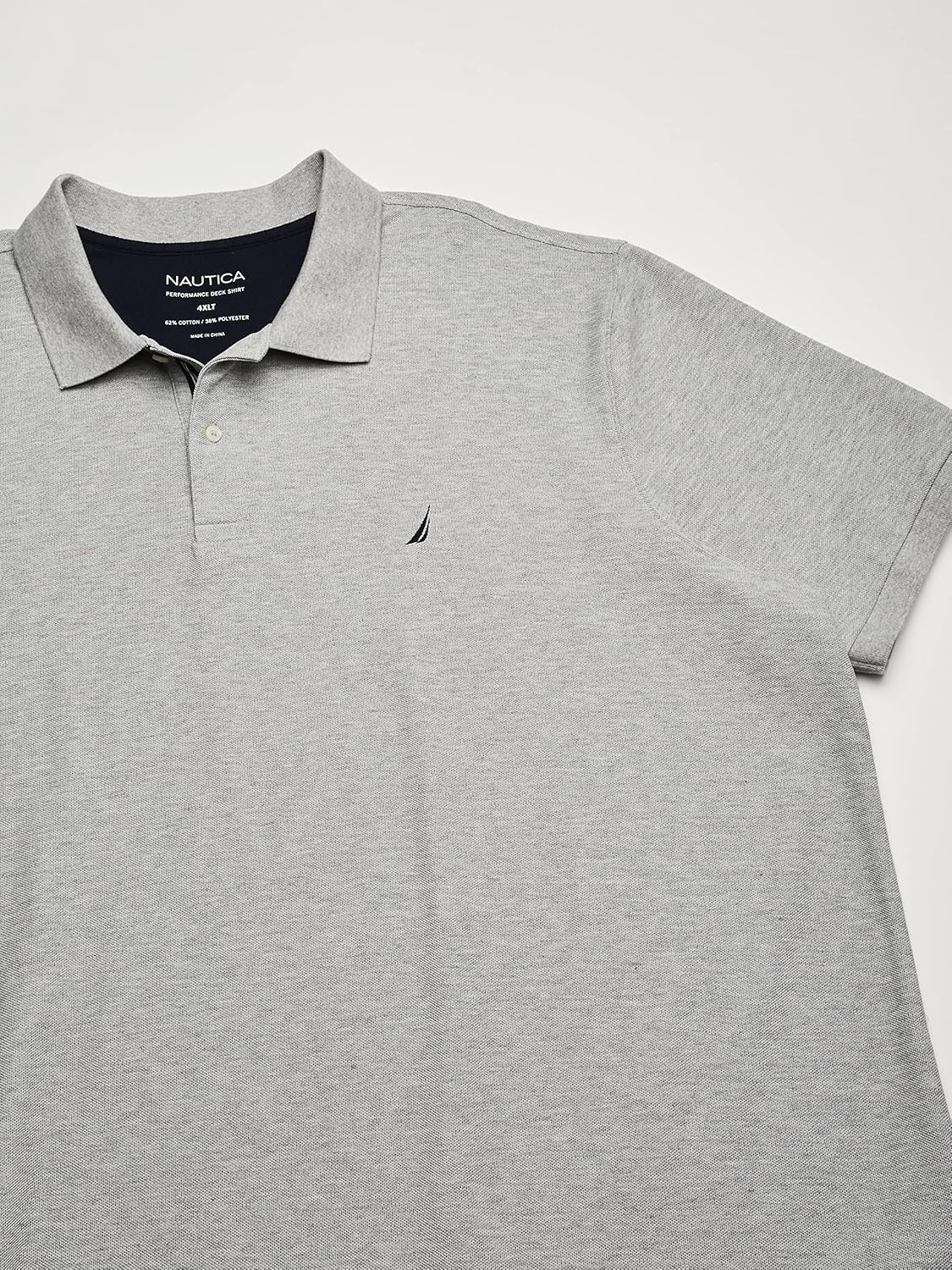image:imageNautica Mens Big and Tall Classic Fit Short Sleeve Solid Performance Deck Polo ShirtGrey Heather