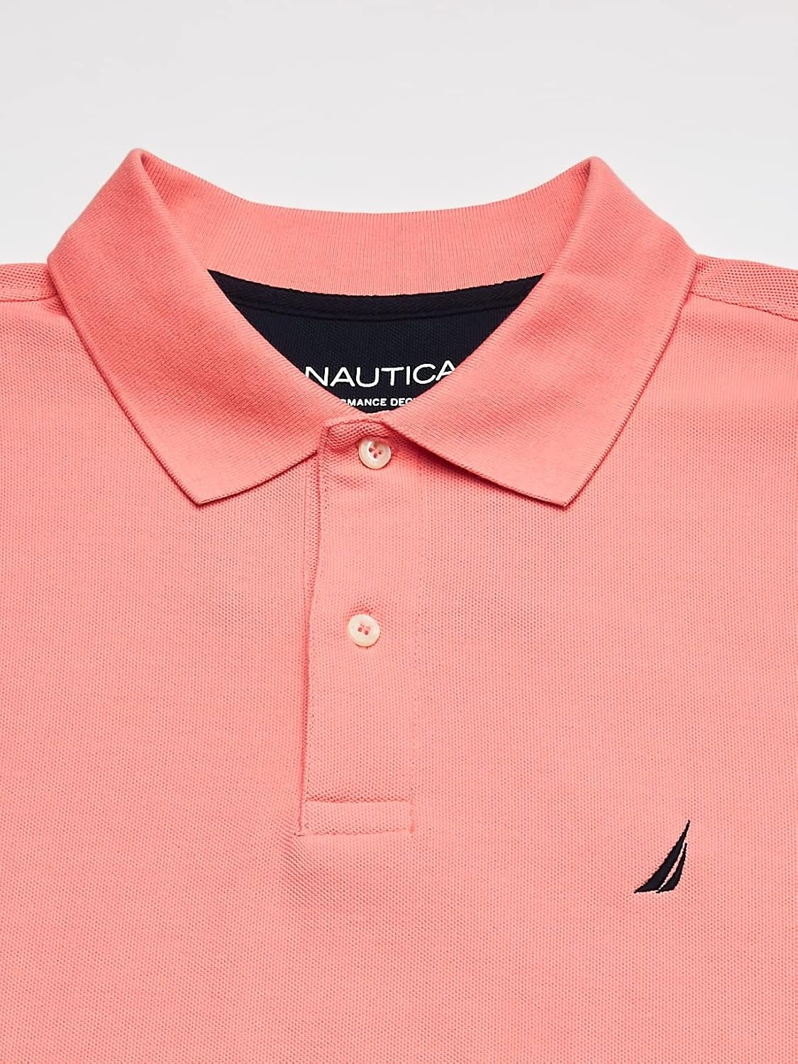 image:imageNautica Mens Big and Tall Classic Fit Short Sleeve Solid Performance Deck Polo ShirtPale Coral