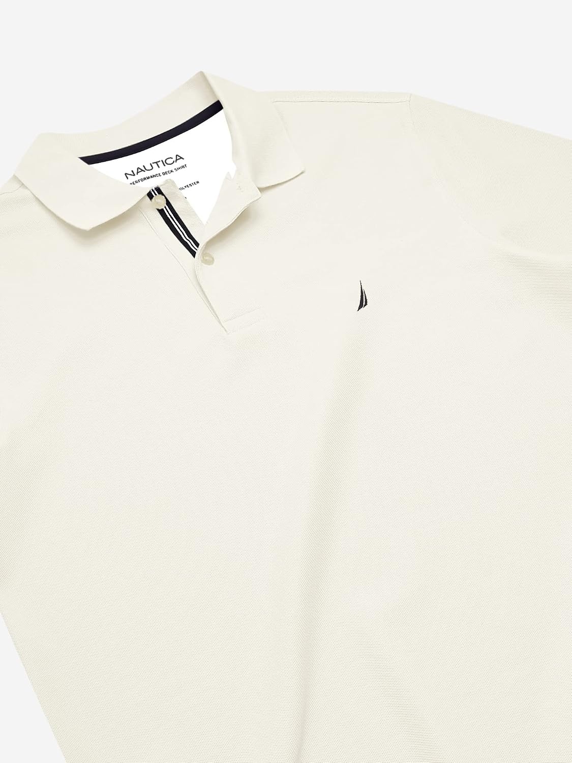 image:imageNautica Mens Big and Tall Classic Fit Short Sleeve Solid Performance Deck Polo ShirtSail Cream