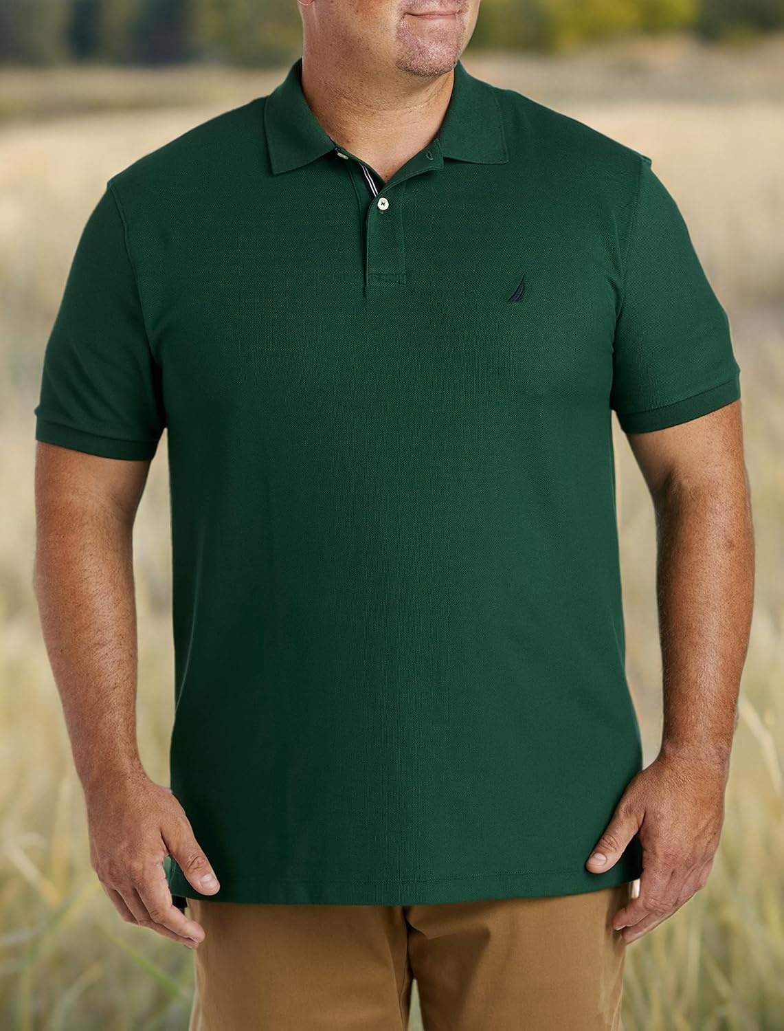 image:imageNautica Mens Big and Tall Classic Fit Short Sleeve Solid Performance Deck Polo ShirtTidal Green