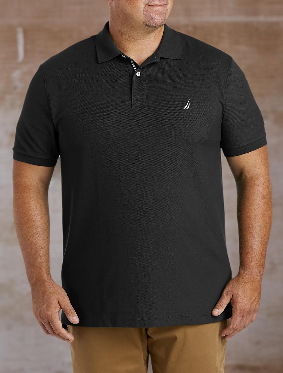 image:imageNautica Mens Big and Tall Classic Fit Short Sleeve Solid Performance Deck Polo ShirtTrue Black