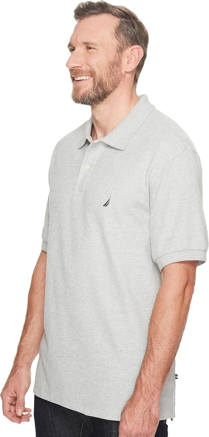 image:imageNautica Mens Big and Tall Short Sleeve Solid Deck Polo ShirtGrey Heather