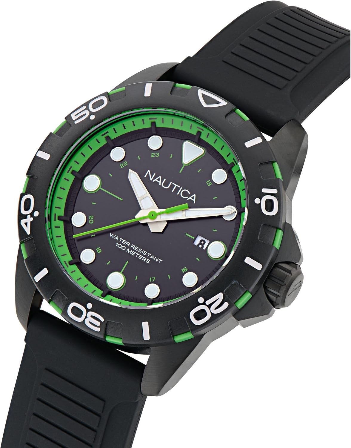 image:imageNautica Mens Black Silicone Strap Watch Model NAPNRS402