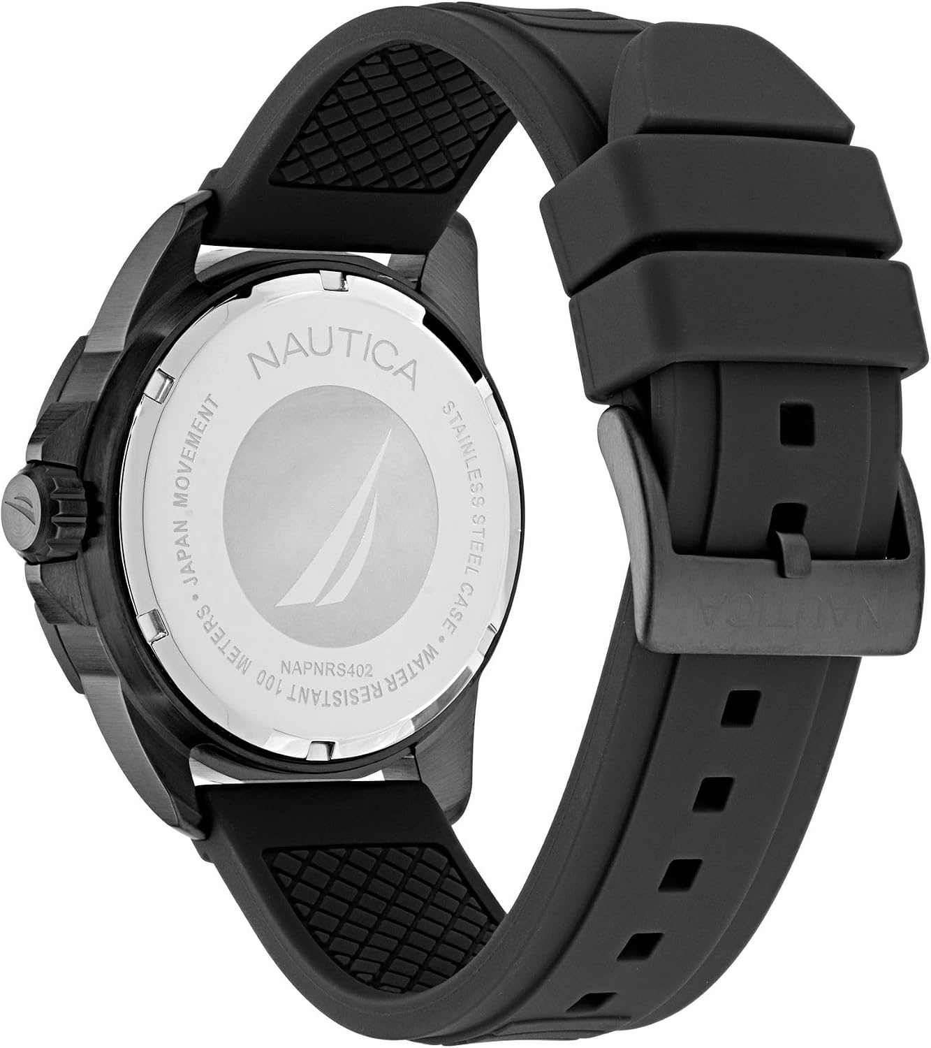 image:imageNautica Mens Black Silicone Strap Watch Model NAPNRS402