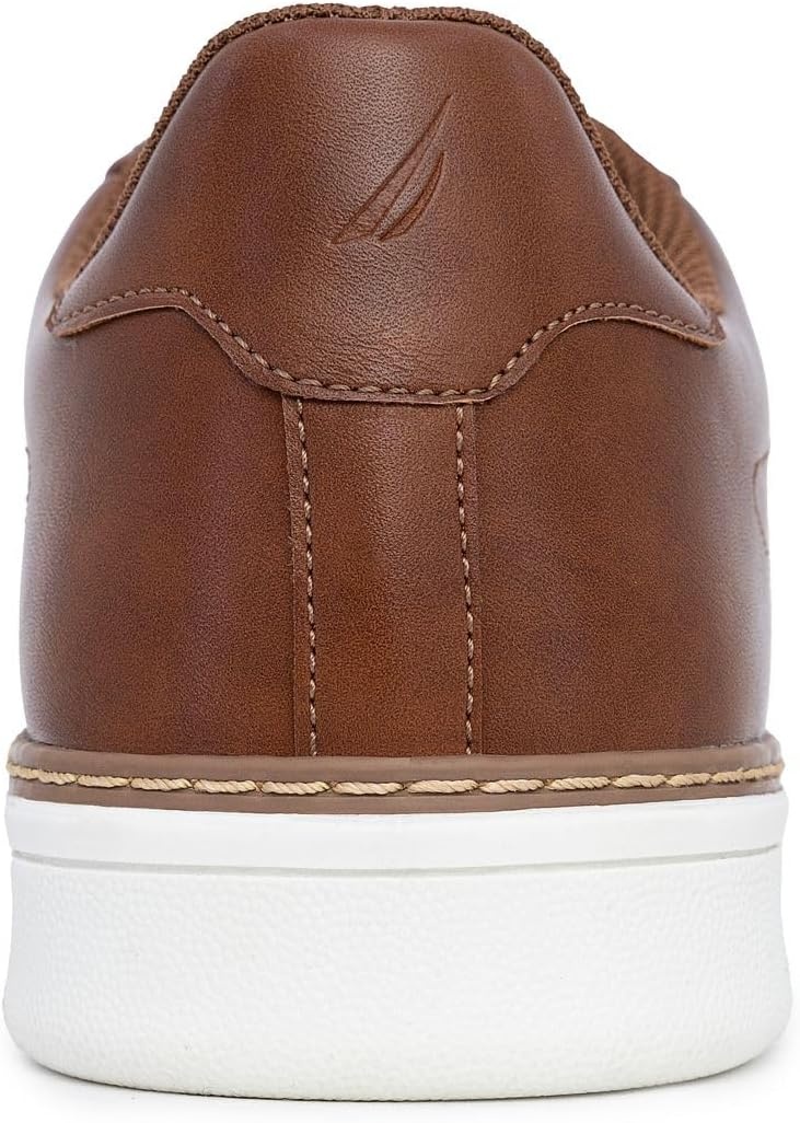 image:imageNautica Mens Casual Court Fashion Sneakers Classic LowTop LaceUp Shoes Comfortable Everyday Walking Style with Durable Outsole and Vegan Leather UpperCognacjalad