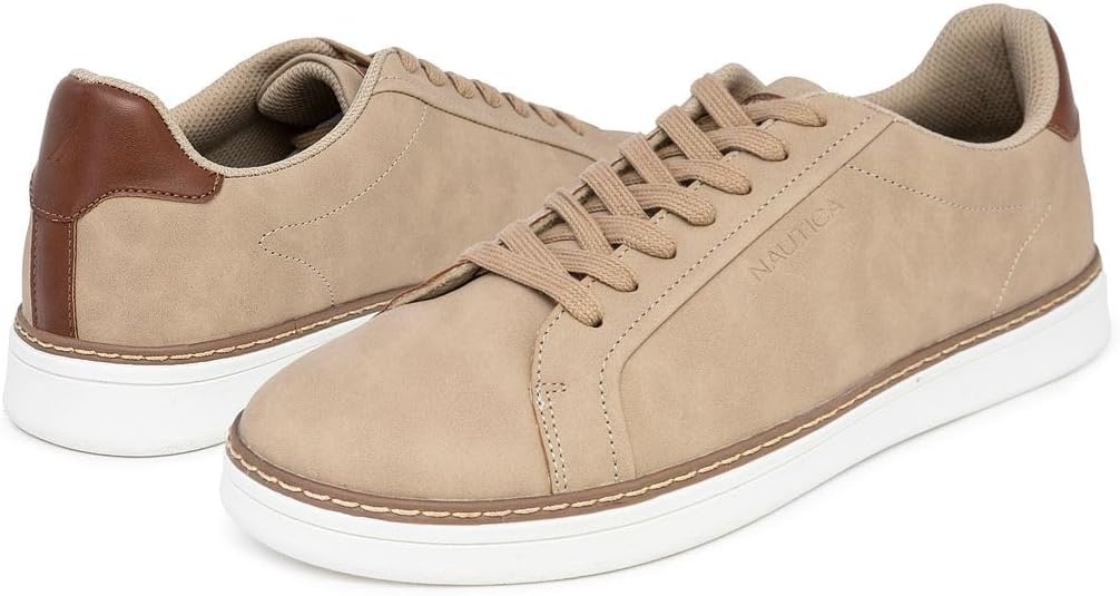 image:imageNautica Mens Casual Court Fashion Sneakers Classic LowTop LaceUp Shoes Comfortable Everyday Walking Style with Durable Outsole and Vegan Leather UpperSandjalad