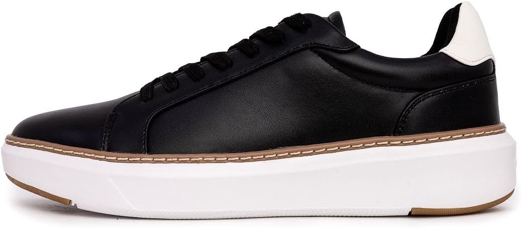 image:imageNautica Mens Casual Court Fashion Sneakers Classic LowTop LaceUp Shoes Comfortable Everyday Walking Style with Durable Outsole and Vegan Leather UpperBlackdonley