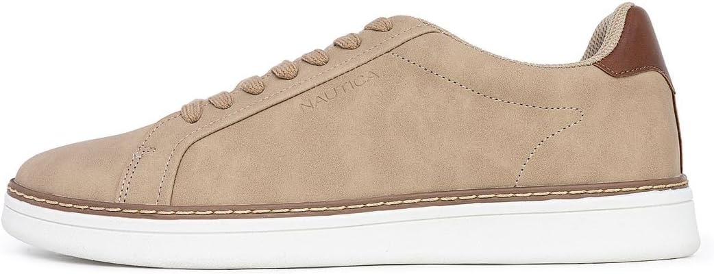 image:imageNautica Mens Casual Court Fashion Sneakers Classic LowTop LaceUp Shoes Comfortable Everyday Walking Style with Durable Outsole and Vegan Leather UpperSandjalad