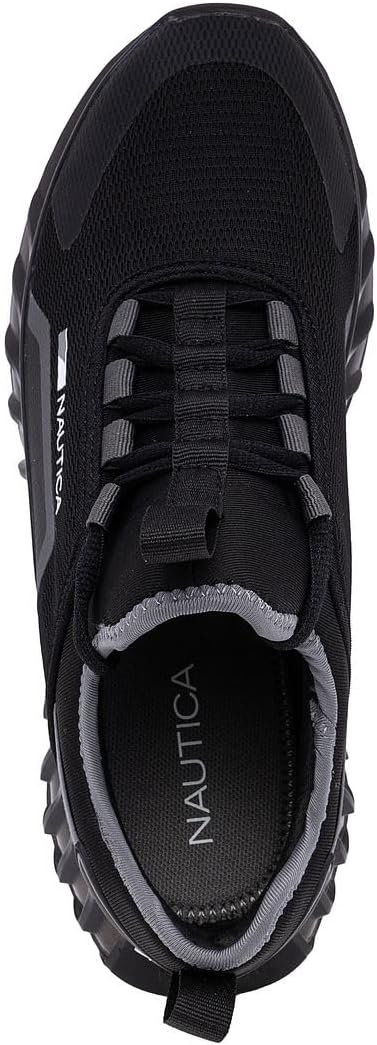 image:imageNautica Mens Casual Fashion Sneakers Lightweight LaceUp Athletic Walking Shoes for Gym amp Tennis ComfortableBlackGrey