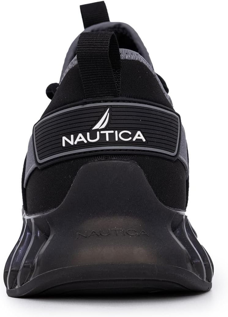 image:imageNautica Mens Casual Fashion Sneakers Lightweight LaceUp Athletic Walking Shoes for Gym amp Tennis ComfortableBlackGrey