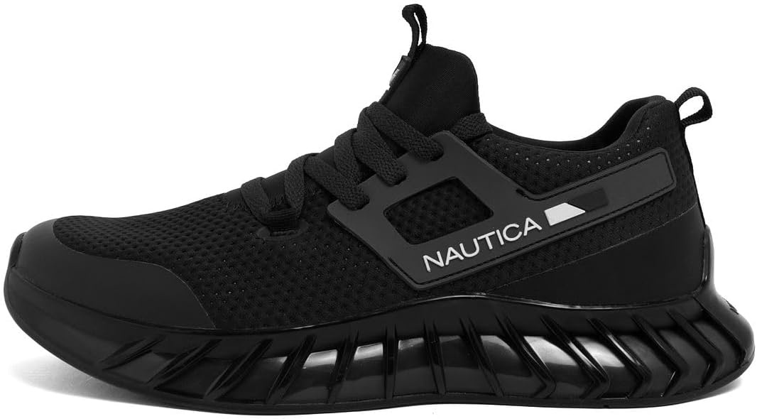 image:imageNautica Mens Casual Fashion Sneakers Lightweight LaceUp Athletic Walking Shoes for Gym amp Tennis ComfortableBlacklazith