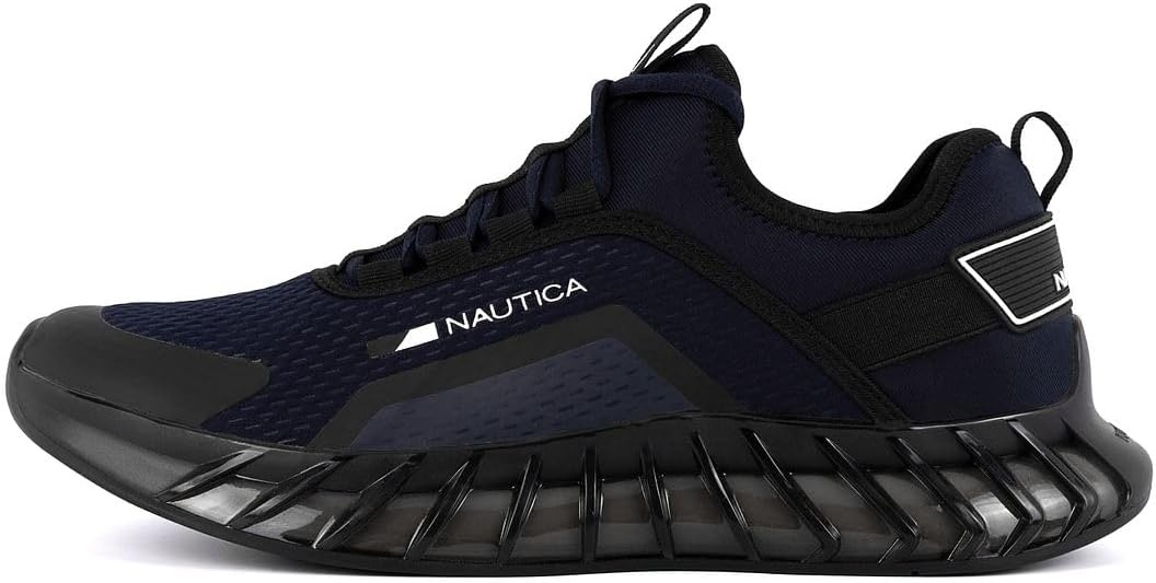 image:imageNautica Mens Casual Fashion Sneakers Lightweight LaceUp Athletic Walking Shoes for Gym amp Tennis ComfortableNavy Black