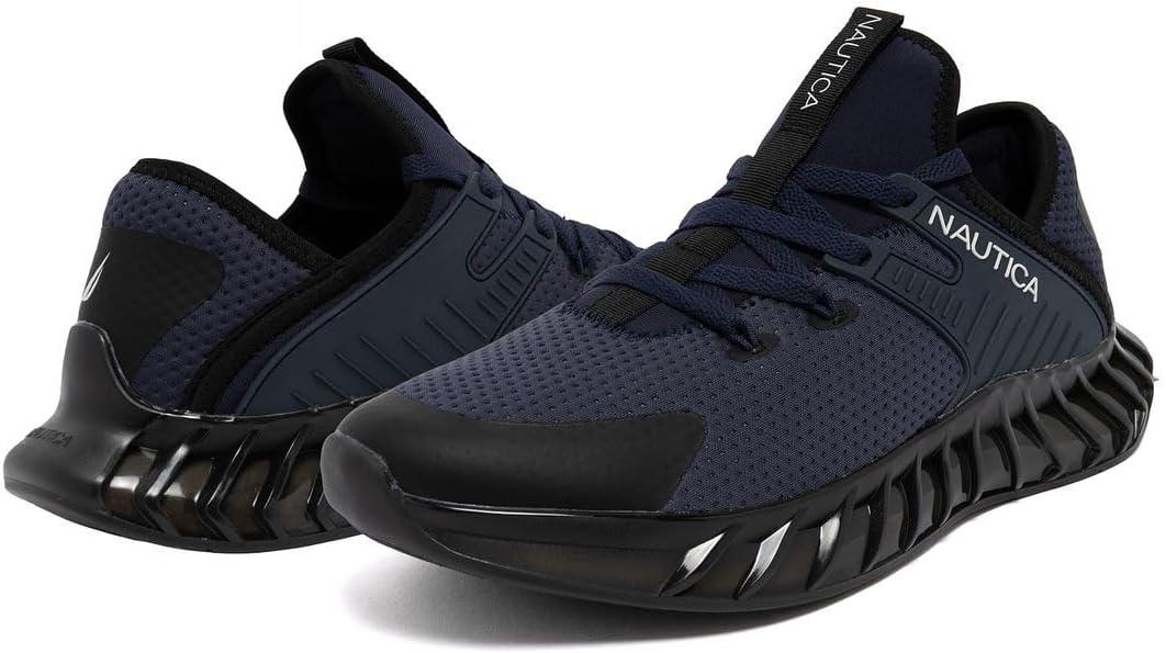 image:imageNautica Mens Casual Fashion Sneakers Lightweight LaceUp Athletic Walking Shoes for Gym amp Tennis ComfortableNavy Blackkediri