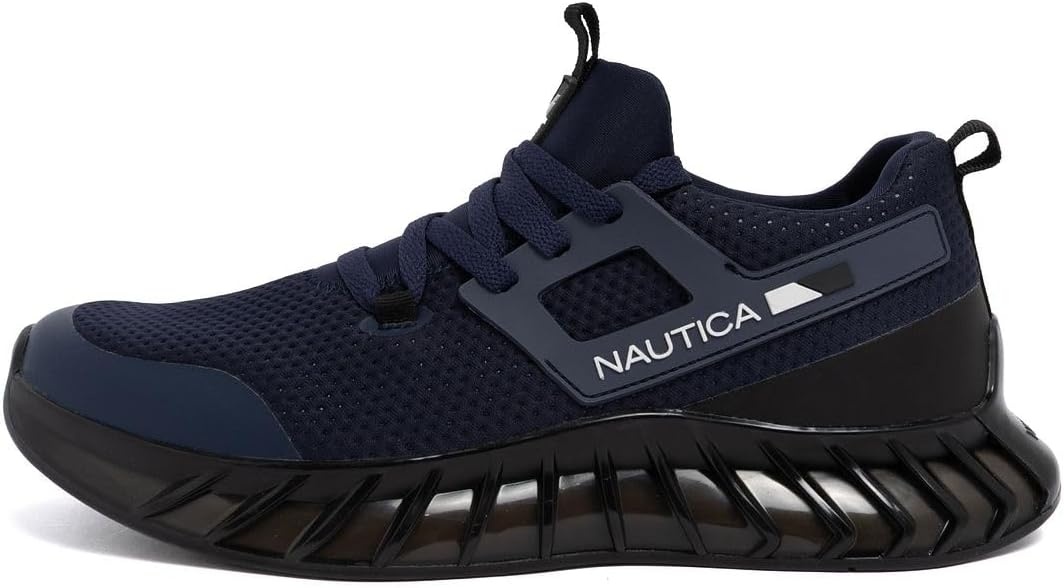 image:imageNautica Mens Casual Fashion Sneakers Lightweight LaceUp Athletic Walking Shoes for Gym amp Tennis ComfortableNavy Blacklazith