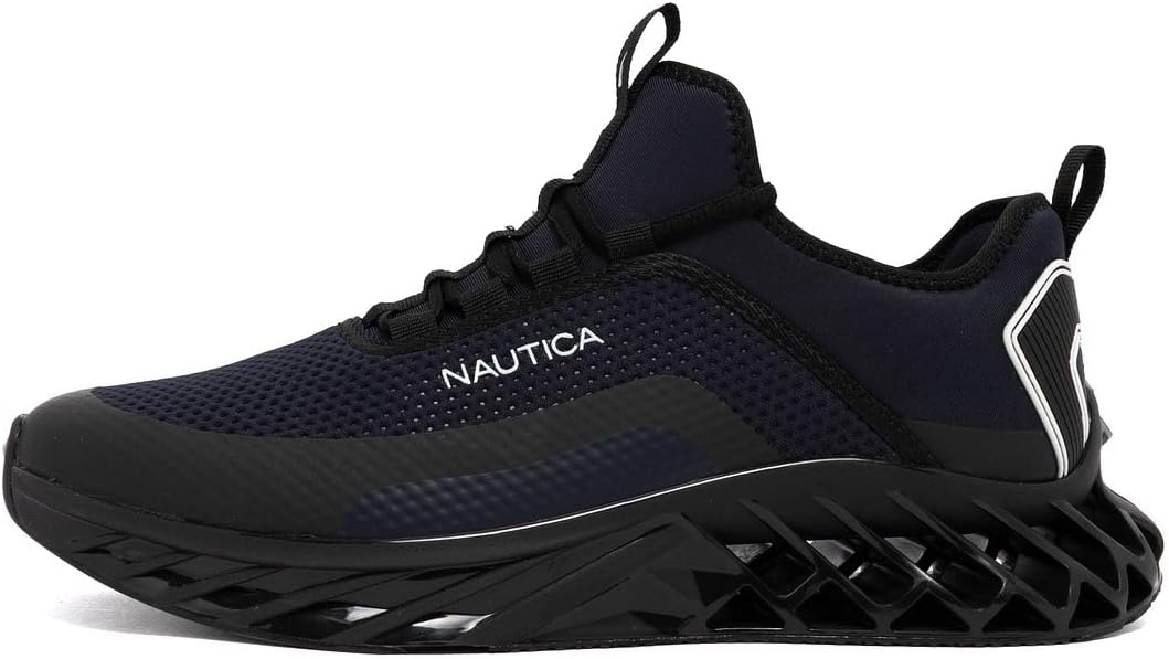 image:imageNautica Mens Casual Fashion Sneakers Lightweight LaceUp Athletic Walking Shoes for Gym amp Tennis ComfortableNavy Blackwyern