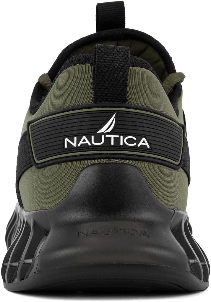 image:imageNautica Mens Casual Fashion Sneakers Lightweight LaceUp Athletic Walking Shoes for Gym amp Tennis ComfortableOlive Black