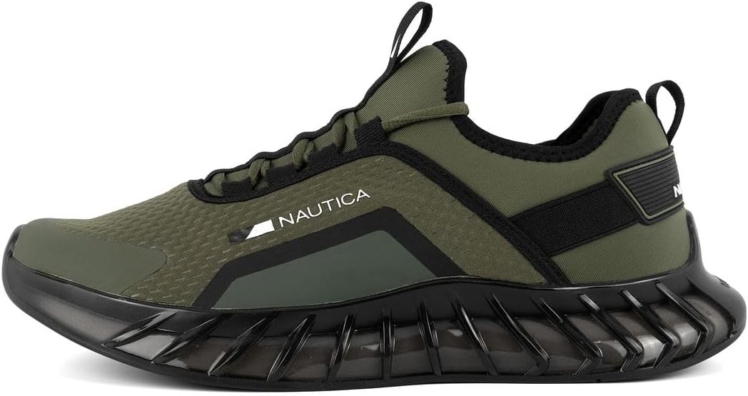 image:imageNautica Mens Casual Fashion Sneakers Lightweight LaceUp Athletic Walking Shoes for Gym amp Tennis ComfortableOlive Black