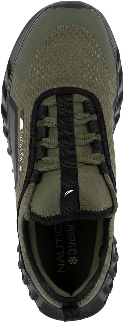 image:imageNautica Mens Casual Fashion Sneakers Lightweight LaceUp Athletic Walking Shoes for Gym amp Tennis ComfortableOlive Black