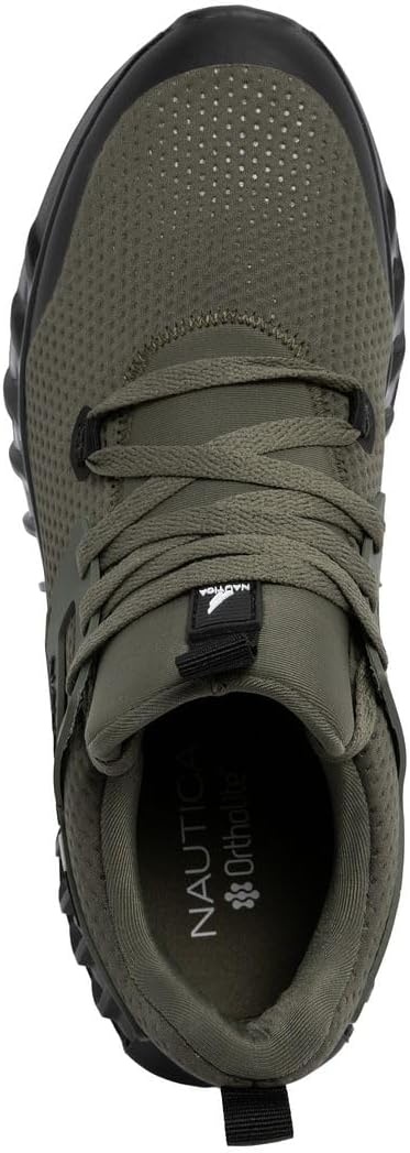 image:imageNautica Mens Casual Fashion Sneakers Lightweight LaceUp Athletic Walking Shoes for Gym amp Tennis ComfortableOlive Blacklazith