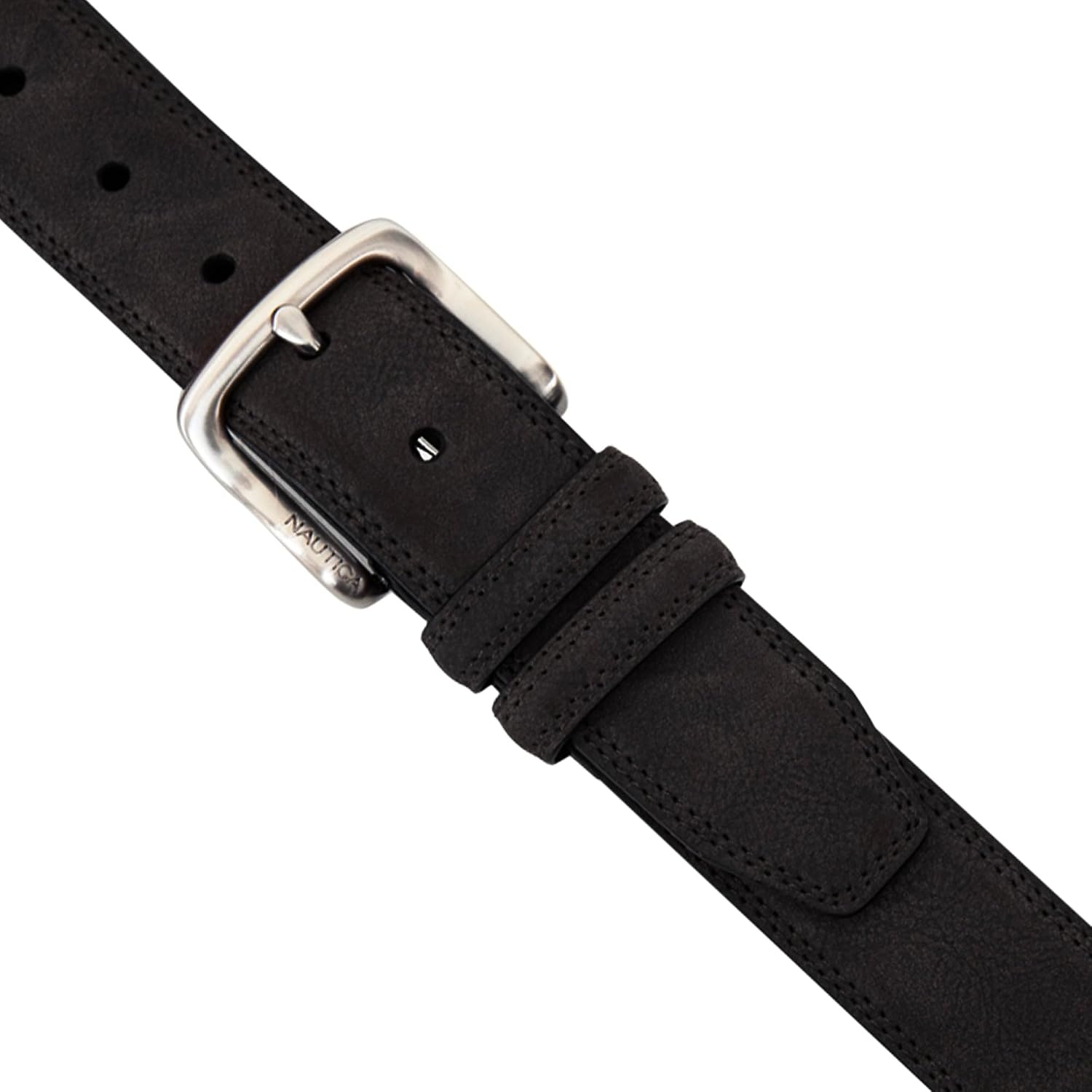 image:imageNautica Mens Casual Leather Belt Everyday Classic Pants Jeans Khakis Chinos Metal BuckleCasual Padded Black