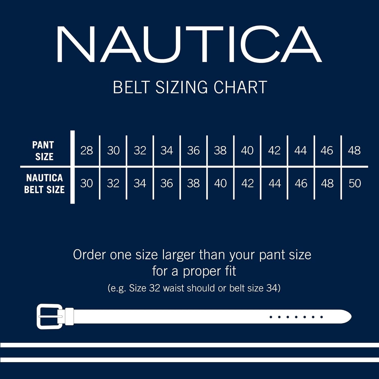 image:imageNautica Mens Casual Leather Belt Everyday Classic Pants Jeans Khakis Chinos Metal BuckleEngraved Keeper Black