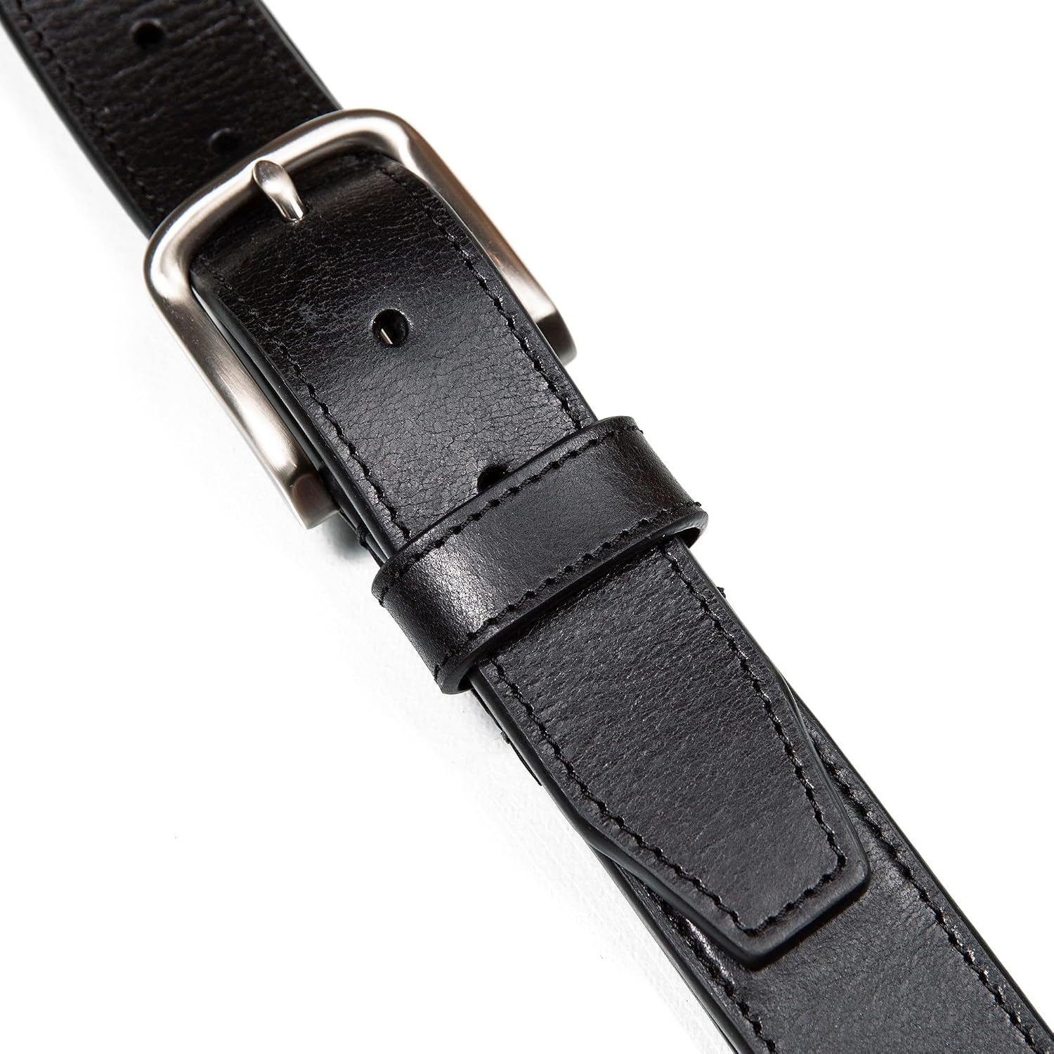 image:imageNautica Mens Casual Leather Belt Everyday Classic Pants Jeans Khakis Chinos Metal BuckleEngraved Logo Black