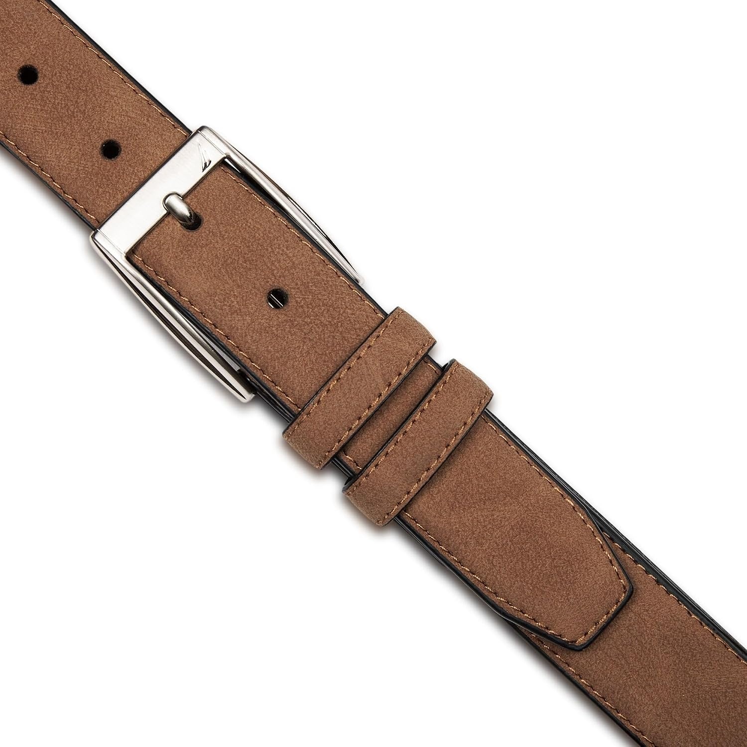 image:imageNautica Mens Casual Leather Belt Everyday Classic Pants Jeans Khakis Chinos Metal BuckleJ Class Double Keeper Tan