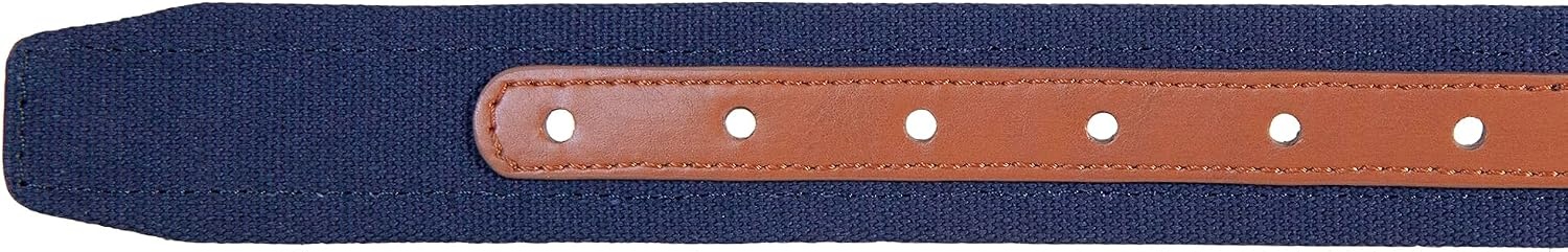 image:imageNautica Mens Casual Leather Belt Everyday Classic Pants Jeans Khakis Chinos Metal BuckleSignature Canvas Cognac