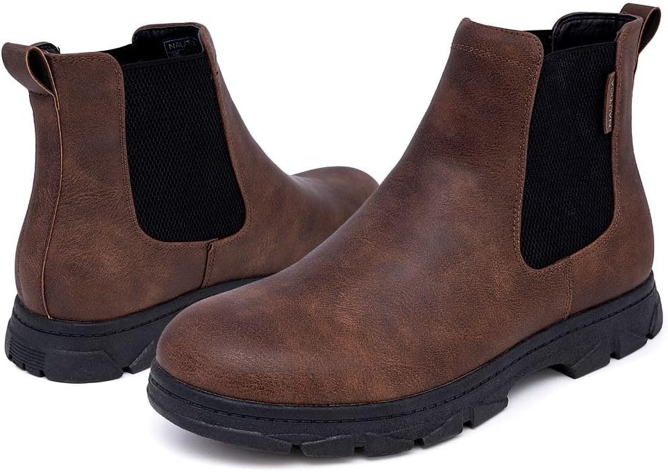 image:imageNautica Mens Chelsea Boot SlipOn Dress Ankle Shoe Chukka Desert BootsWuzerBrown Smooth