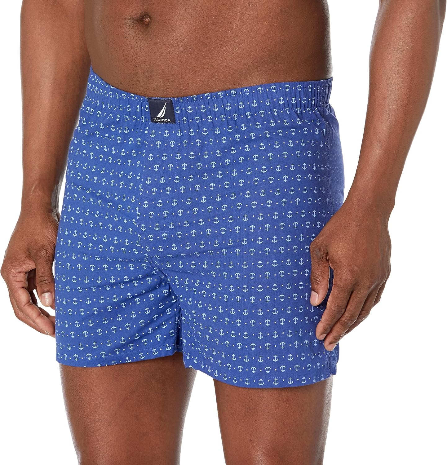 image:imageNautica Mens Classic Cotton 3Pack Woven BoxersAero BluePeacoatAnchor Bright Cobalt