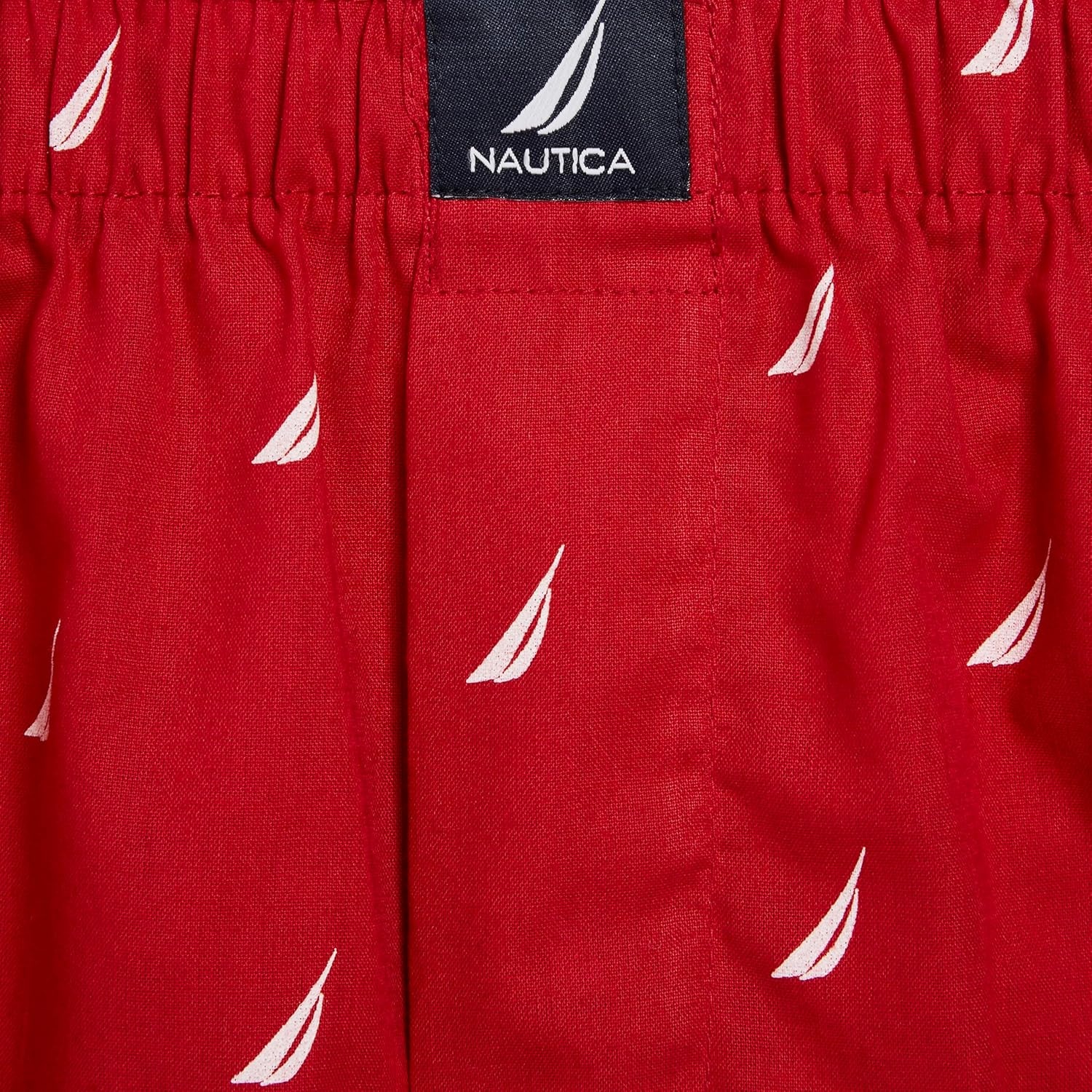 image:imageNautica Mens Classic Cotton 3Pack Woven BoxersBlackSail Black WhiteSail Nautica Red