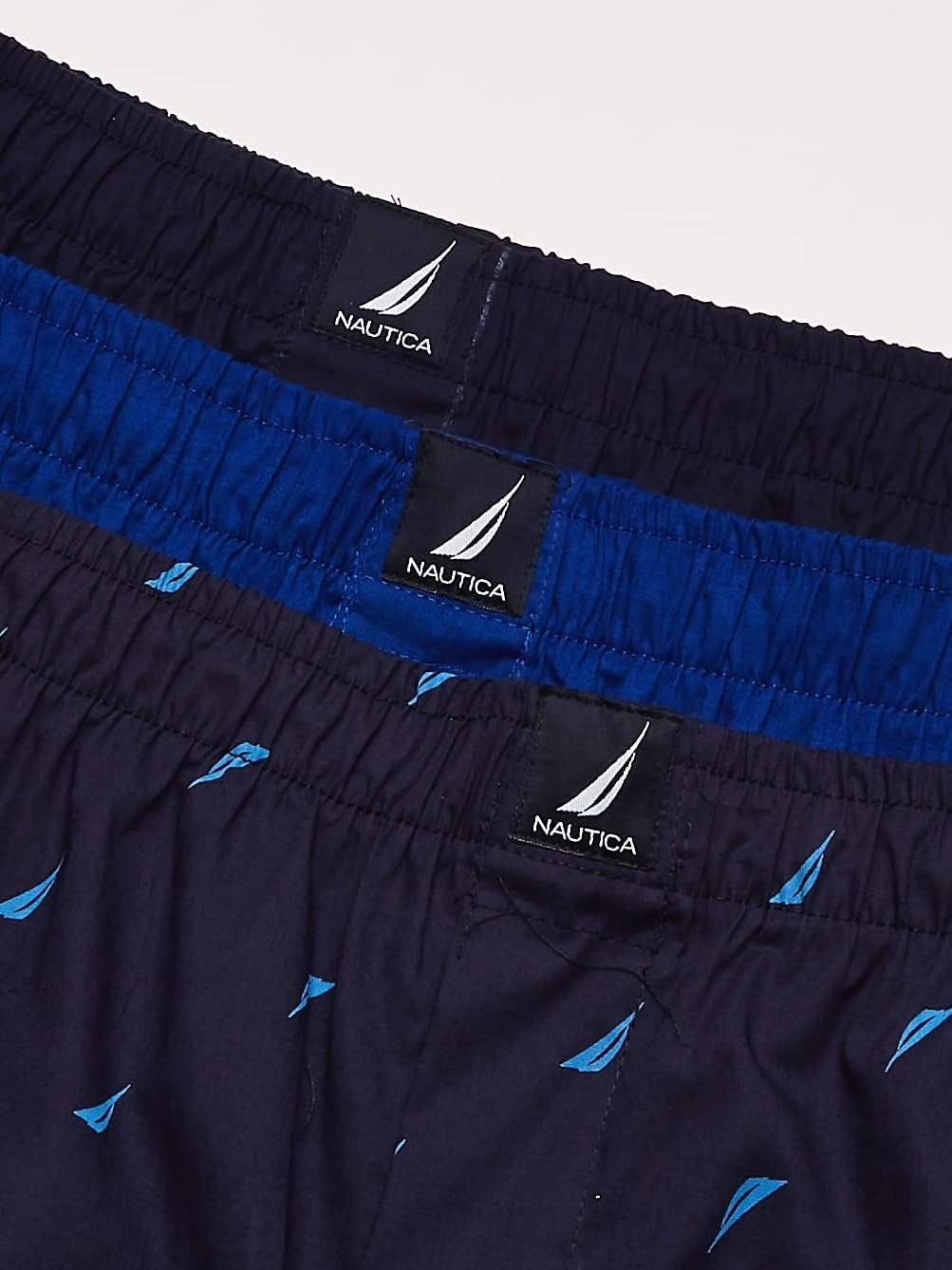 image:imageNautica Mens Classic Cotton 3Pack Woven BoxersPeacoatSurf the WebSails