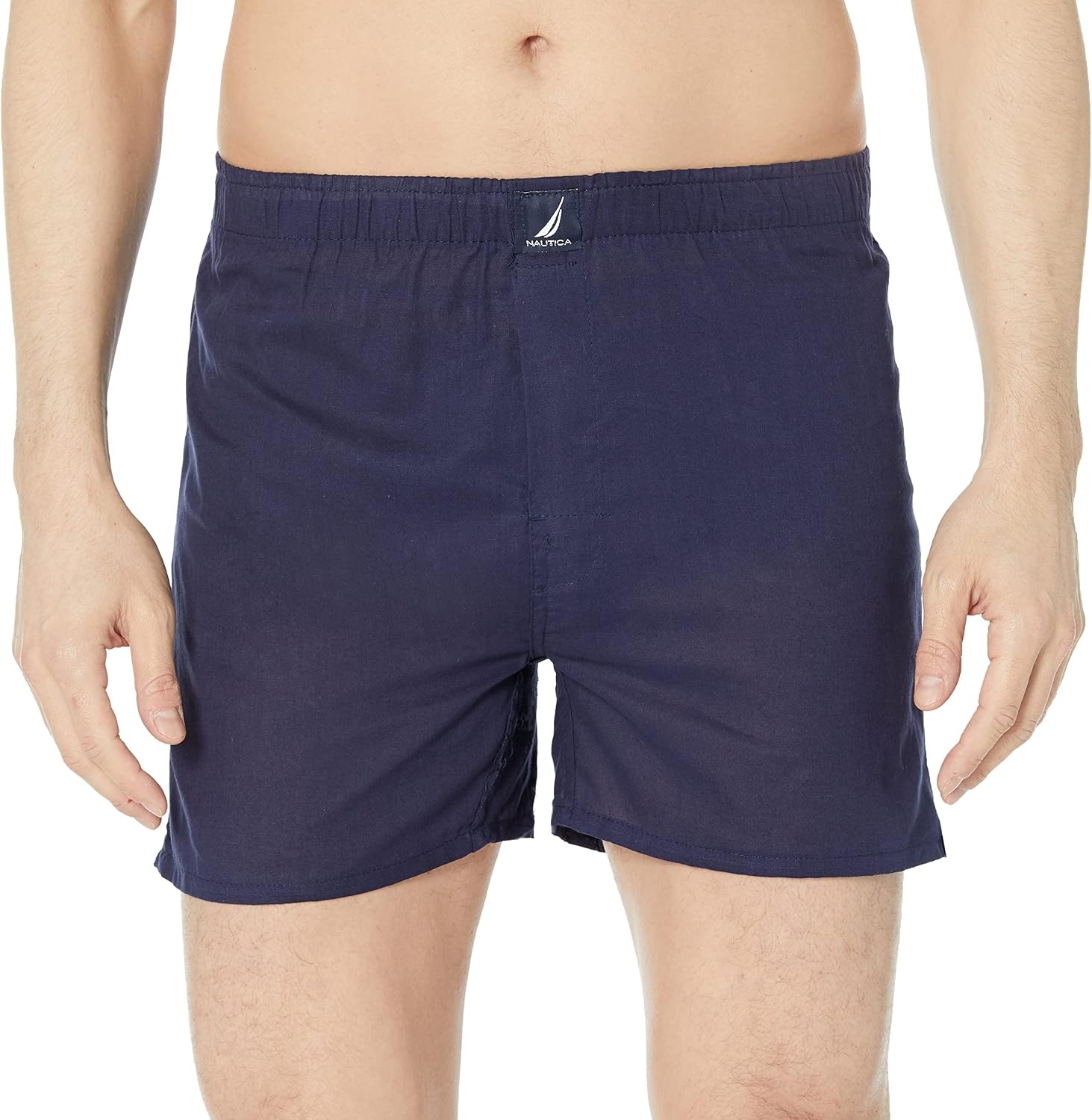 image:imageNautica Mens Classic Cotton 3Pack Woven BoxersPeacoatTawny Port2 Way Anchor Black Holiday